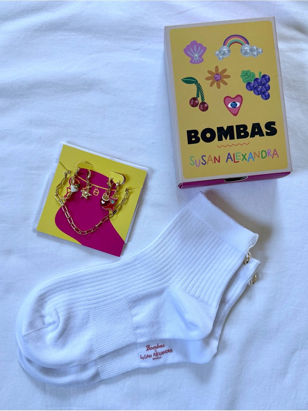 Bombas x Susan Alexandra Charms Anklet Quarter Socks | Size Small NWT - Picture 9 of 11